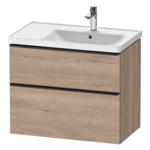 Duravit D-Neo Waschtischunterbau für Becken rechts 78,4 x 62,5 cm, 2 Auszüge, Griff diamantschwarz