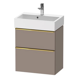 Duravit D-Neo Waschtischunterbau Compact 58,4 x 62,5 cm, 2 Auszüge, Griff gold poliert