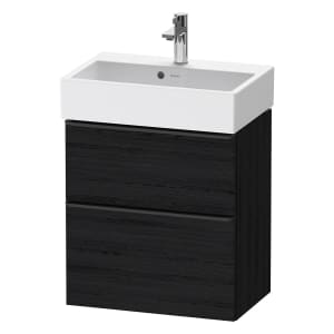 Duravit D-Neo Waschtischunterbau Compact 58,4 x 62,5 cm, 2 Auszüge, Griff diamantschwarz