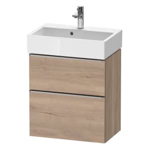 Duravit D-Neo Waschtischunterbau Compact 58,4 x 62,5 cm, 2 Auszüge, Griff edelstahl gebürstet