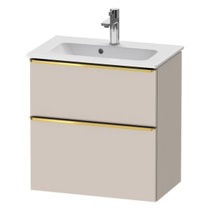 Duravit D-Neo Waschtischunterbau Compact 61 x 62,5 cm, 2 Auszüge, Griff gold poliert
