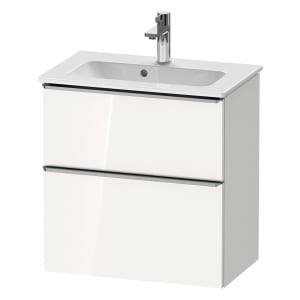 Duravit D-Neo Waschtischunterbau Compact 61 x 62,5 cm, 2 Auszüge, Griff edelstahl gebürstet