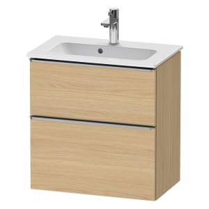 Duravit D-Neo Waschtischunterbau Compact 61 x 62,5 cm, 2 Auszüge, Griff edelstahl gebürstet