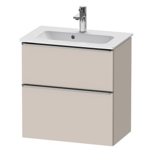 Duravit D-Neo Waschtischunterbau Compact 61 x 62,5 cm, 2 Auszüge, Griff edelstahl gebürstet