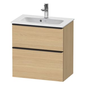Duravit D-Neo Waschtischunterbau Compact 61 x 62,5 cm, 2 Auszüge, Griff diamantschwarz