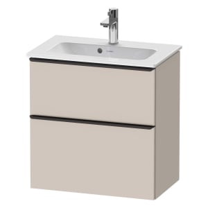 Duravit D-Neo Waschtischunterbau Compact 61 x 62,5 cm, 2 Auszüge, Griff diamantschwarz