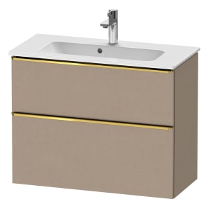 Duravit D-Neo Waschtischunterbau Compact 81 x 62,5 cm, 2 Auszüge, Griff gold poliert
