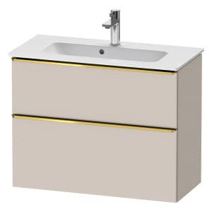 Duravit D-Neo Waschtischunterbau Compact 81 x 62,5 cm, 2 Auszüge, Griff gold poliert