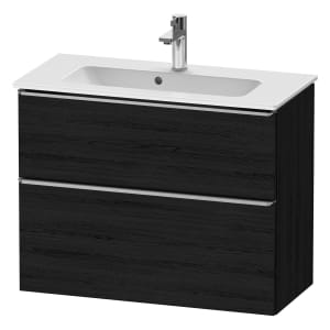 Duravit D-Neo Waschtischunterbau Compact 81 x 62,5 cm, 2 Auszüge, Griff edelstahl gebürstet
