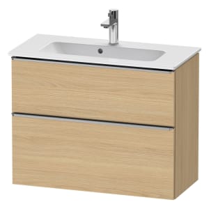 Duravit D-Neo Waschtischunterbau Compact 81 x 62,5 cm, 2 Auszüge, Griff edelstahl gebürstet
