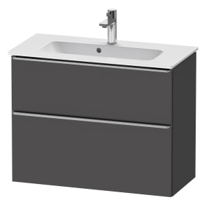 Duravit D-Neo Waschtischunterbau Compact 81 x 62,5 cm, 2 Auszüge, Griff edelstahl gebürstet