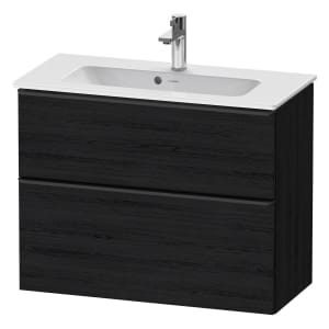 Duravit D-Neo Waschtischunterbau Compact 81 x 62,5 cm, 2 Auszüge, Griff diamantschwarz