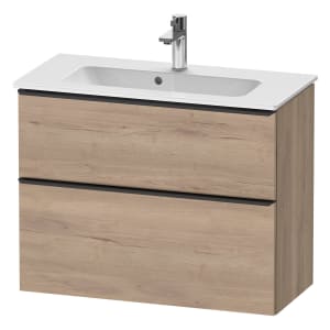 Duravit D-Neo Waschtischunterbau Compact 81 x 62,5 cm, 2 Auszüge, Griff diamantschwarz