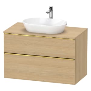 Duravit D-Neo Konsolenwaschtischunterbau 100 x 66,4 cm, 2 Auszüge, Griff gold poliert
