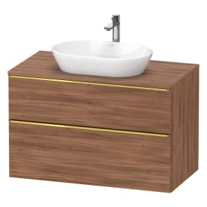Duravit D-Neo Konsolenwaschtischunterbau 100 x 66,4 cm, 2 Auszüge, Griff gold poliert
