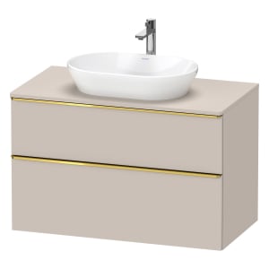 Duravit D-Neo Konsolenwaschtischunterbau 100 x 66,4 cm, 2 Auszüge, Griff gold poliert