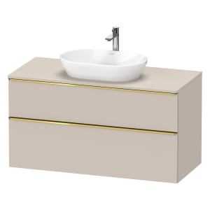Duravit D-Neo Konsolenwaschtischunterbau 120 x 66,4 cm, 2 Auszüge, Griff gold poliert