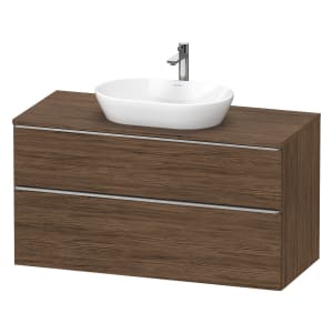 Duravit D-Neo Konsolenwaschtischunterbau 120 x 66,4 cm, 2 Auszüge, Griff edelstahl gebürstet