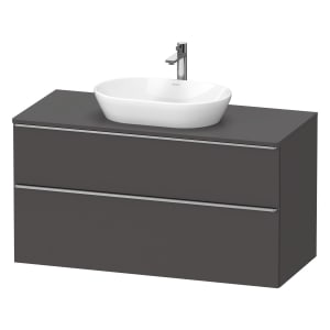 Duravit D-Neo Konsolenwaschtischunterbau 120 x 66,4 cm, 2 Auszüge, Griff edelstahl gebürstet