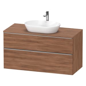 Duravit D-Neo Konsolenwaschtischunterbau 120 x 66,4 cm, 2 Auszüge, Griff edelstahl gebürstet