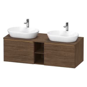 Duravit D-Neo Konsolenwaschtischunterbau für 2 Waschtische 140 x 45,9 cm, 2 Auszüge, Griff bronze gebürstet