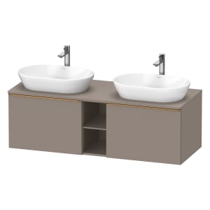 Duravit D-Neo Konsolenwaschtischunterbau für 2 Waschtische 140 x 45,9 cm, 2 Auszüge, Griff bronze gebürstet