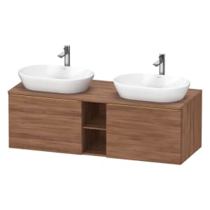 Duravit D-Neo Konsolenwaschtischunterbau für 2 Waschtische 140 x 45,9 cm, 2 Auszüge, Griff bronze gebürstet