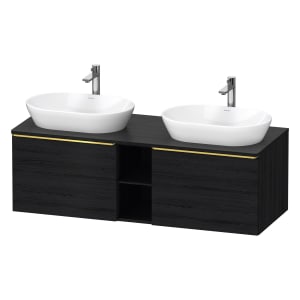 Duravit D-Neo Konsolenwaschtischunterbau für 2 Waschtische 140 x 45,9 cm, 2 Auszüge, Griff gold poliert