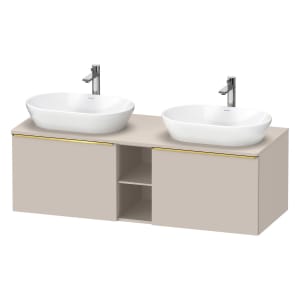 Duravit D-Neo Konsolenwaschtischunterbau für 2 Waschtische 140 x 45,9 cm, 2 Auszüge, Griff gold poliert