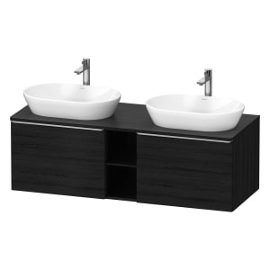 Duravit D-Neo Konsolenwaschtischunterbau für 2 Waschtische 140 x 45,9 cm, 2 Auszüge, Griff edelstahl gebürstet