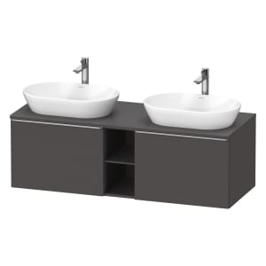 Duravit D-Neo Konsolenwaschtischunterbau für 2 Waschtische 140 x 45,9 cm, 2 Auszüge, Griff edelstahl gebürstet