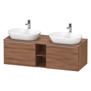 Duravit D-Neo Konsolenwaschtischunterbau für 2 Waschtische 140 x 45,9 cm, 2 Auszüge, Griff edelstahl gebürstet