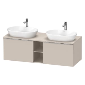 Duravit D-Neo Konsolenwaschtischunterbau für 2 Waschtische 140 x 45,9 cm, 2 Auszüge, Griff edelstahl gebürstet