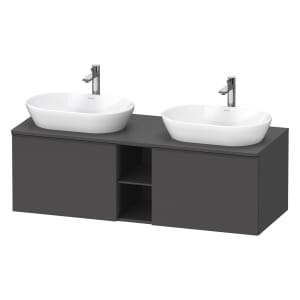 Duravit D-Neo Konsolenwaschtischunterbau für 2 Waschtische 140 x 45,9 cm, 2 Auszüge, Griff diamantschwarz