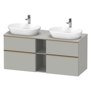 Duravit D-Neo Konsolenwaschtischunterbau für 2 Waschtische 140 x 66,4 cm, 4 Auszüge, Griff bronze gebürstet