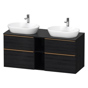Duravit D-Neo Konsolenwaschtischunterbau für 2 Waschtische 140 x 66,4 cm, 4 Auszüge, Griff bronze gebürstet