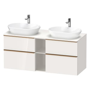 Duravit D-Neo Konsolenwaschtischunterbau für 2 Waschtische 140 x 66,4 cm, 4 Auszüge, Griff bronze gebürstet
