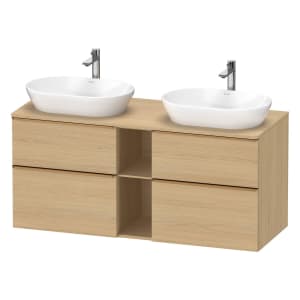 Duravit D-Neo Konsolenwaschtischunterbau für 2 Waschtische 140 x 66,4 cm, 4 Auszüge, Griff bronze gebürstet