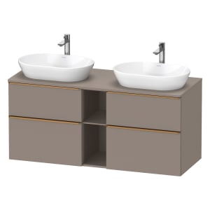 Duravit D-Neo Konsolenwaschtischunterbau für 2 Waschtische 140 x 66,4 cm, 4 Auszüge, Griff bronze gebürstet