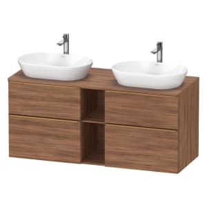 Duravit D-Neo Konsolenwaschtischunterbau für 2 Waschtische 140 x 66,4 cm, 4 Auszüge, Griff bronze gebürstet