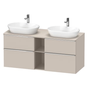 Duravit D-Neo Konsolenwaschtischunterbau für 2 Waschtische 140 x 66,4 cm, 4 Auszüge, Griff chrom