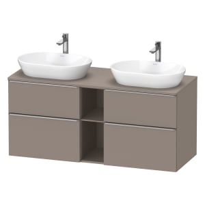 Duravit D-Neo Konsolenwaschtischunterbau für 2 Waschtische 140 x 66,4 cm, 4 Auszüge, Griff edelstahl gebürstet