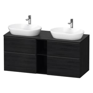 Duravit D-Neo Konsolenwaschtischunterbau für 2 Waschtische 140 x 66,4 cm, 4 Auszüge, Griff diamantschwarz