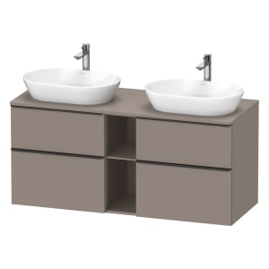 Duravit D-Neo Konsolenwaschtischunterbau für 2 Waschtische 140 x 66,4 cm, 4 Auszüge, Griff diamantschwarz