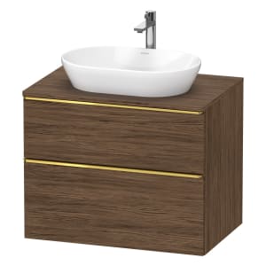 Duravit D-Neo Konsolenwaschtischunterbau 80 x 66,4 cm, 2 Auszüge, Griff gold poliert