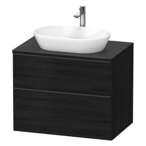 Duravit D-Neo Konsolenwaschtischunterbau 80 x 66,4 cm, 2 Auszüge, Griff diamantschwarz