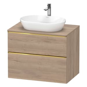 Duravit D-Neo Konsolenwaschtischunterbau 80 x 66,4 cm, 2 Auszüge, Griff gold poliert