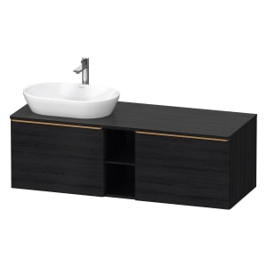 Duravit D-Neo Konsolenwaschtischunterbau für Waschtisch links 140 x 45,9 cm, 2 Auszüge, Griff bronze gebürstet