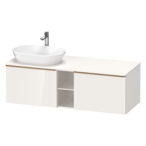 Duravit D-Neo Konsolenwaschtischunterbau für Waschtisch links 140 x 45,9 cm, 2 Auszüge, Griff bronze gebürstet