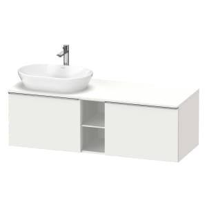 Duravit D-Neo Konsolenwaschtischunterbau für Waschtisch links 140 x 45,9 cm, 2 Auszüge, Griff edelstahl gebürstet